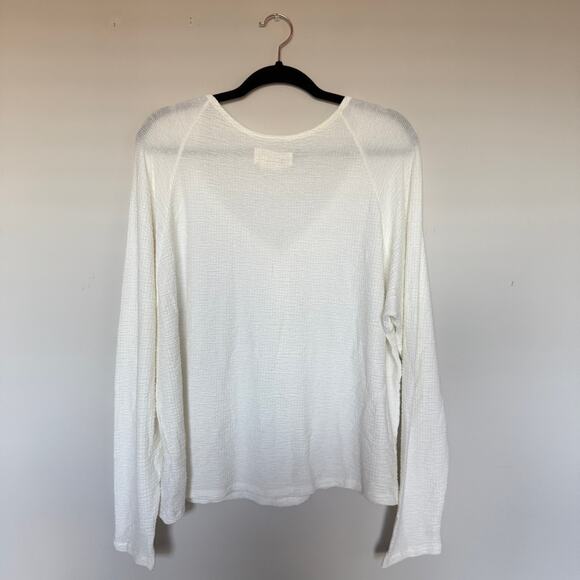 Anthropologie Womens Top XL White Long Sleeve V Neck Gauzy Boho Milkmade Cottage - Picture 6 of 6
